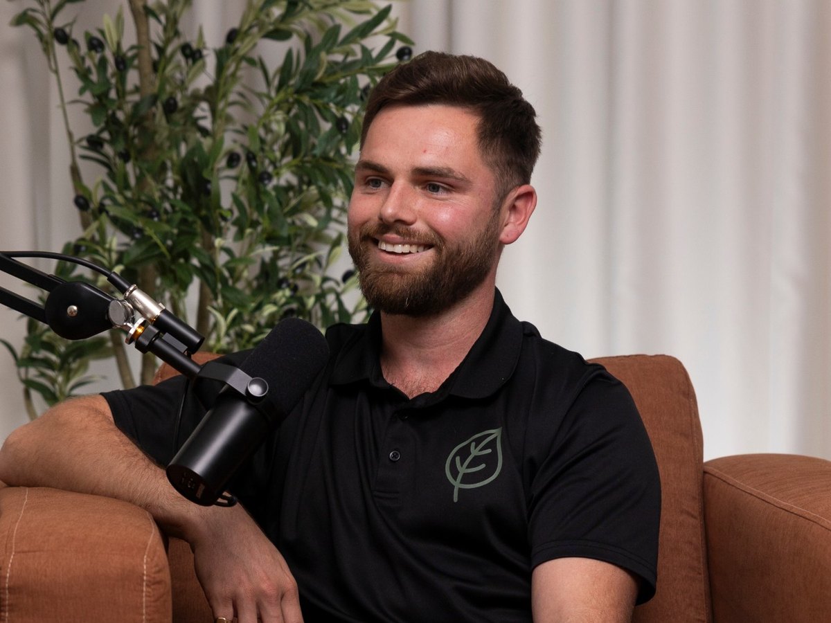 Brock McLeary smiling during his 100 Stories Project interview